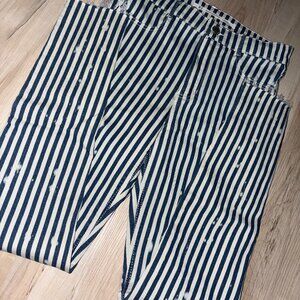 High Rise Navy and Cream Striped Zara Jean Legging 8